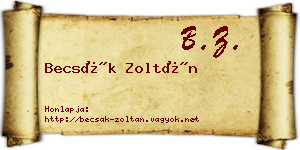 Becsák Zoltán névjegykártya
