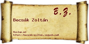 Becsák Zoltán névjegykártya