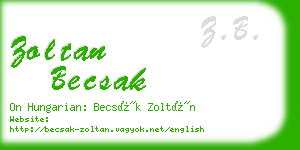 zoltan becsak business card